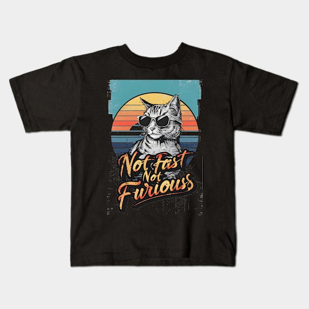 Not Almost Not Furious Lazy Relaxed Cat Kids T-Shirt by Primo Style